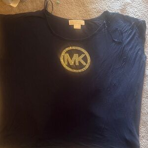Michael Kors navy blue Tee with Gold Emblem